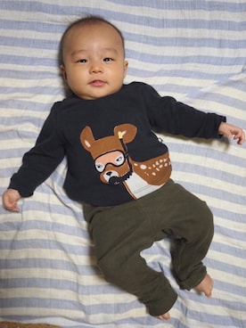 「カーキパンツ」｜keita𓃱さん（キッズ・60cm）の秋コーディネート