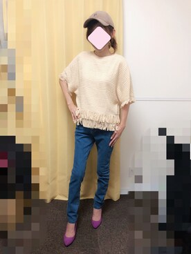 「LibertyDoll（リバティードール）のポインテッドトゥ8cmピンヒール走れる美脚パンプス（パンプス）」を使った、eruさん（レディース・163cm）の秋コーディネート