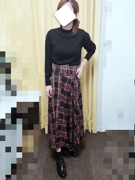 「タータンチェックスカート」｜eruさん（レディース・163cm）の秋コーディネート