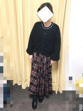 「タータンチェックスカート」｜eruさん（レディース・163cm）の秋コーディネート