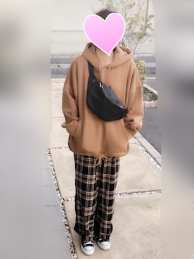 「AZUL by moussy（アズールバイマウジー）のアイテム」を使った、eruさん（レディース・163cm）の冬コーディネート