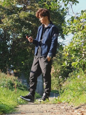 「430（フォーサーティ）のアイテム（ジャケット/アウター）」を使った、THIKE>さん（メンズ・172cm）の冬コーディネート