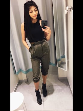 「H&M（エイチ・アンド・エム）のアイテム（ブーティ）」を使った、_spicestyleさん（レディース・160cm）の夏コーディネート