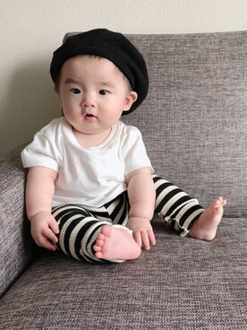 「息子コーデ」｜「アイテム（レッグウェア）」を使った、rinrenさん（キッズ・70cm）の夏コーディネート