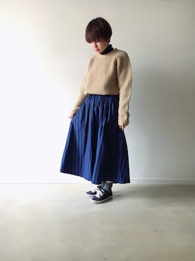 「ichi（イチ）のアイテム」を使った、今里さん（レディース・151cm）の冬コーディネート