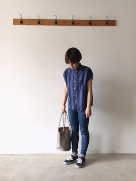 「ichi（イチ）のアイテム」を使った、今里さん（レディース・151cm）の春コーディネート