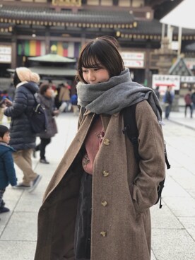 「earth music&ecology（アースミュージックアンドエコロジー）の・コーデュロイミニタイトスカート（スカート）」を使った、kannaさん（レディース・165cm）の冬コーディネート