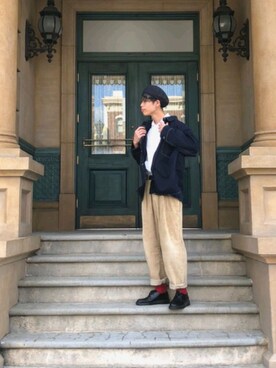 「UNIQLO（ユニクロ）の50色ソックス（消臭機能付き）（ソックス/靴下）」を使った、RENさん（メンズ・177cm）の秋コーディネート