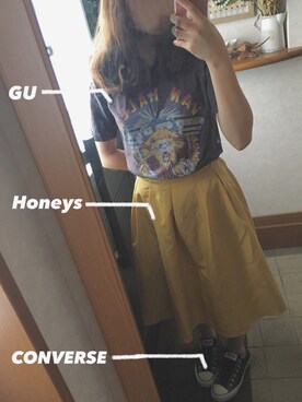 「Honeys」｜「アイテム（スリッポン）」を使った、ゆうかさん（レディース・155cm）の夏コーディネート