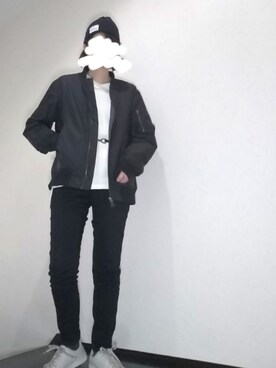 「ボーイッシュ」｜「アイテム（MA-1）」を使った、memeppさん（レディース・170cm）の春コーディネート