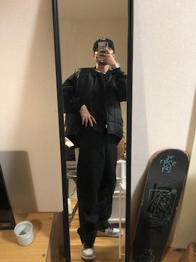 「VINTAGE（ヴィンテージ）のアイテム（ダウンベスト）」を使った、Ｙさん（メンズ・171cm）の冬コーディネート