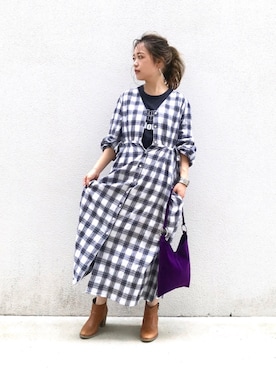 Ciaopanic チャオパニック の オンブレチェックワンピース ワンピース Wear