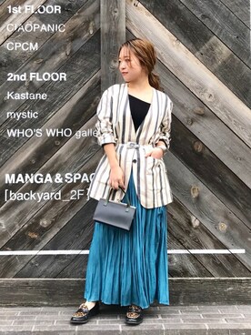 「レイヤードstyle」｜「アイテム（ノーカラージャケット）」を使った、SHIORIさん（レディース・150cm）の冬コーディネート