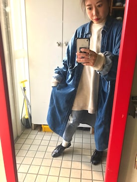 「KAPITAL（キャピタル）のアイテム（その他アウター）」を使った、aki   ohnishiさん（レディース・156cm）の春コーディネート