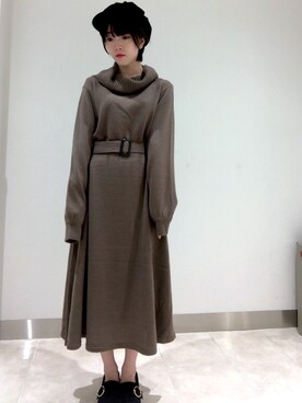 「earth music&ecology（アースミュージックアンドエコロジー）のアイテム（キャスケット、ブラック系）」を使った、みなみさん（レディース・154cm）の秋コーディネート