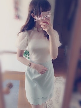 「スカラップ」｜「アイテム（アナログ腕時計）」を使った、mさん（レディース・154cm）の夏コーディネート