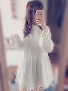 「merry jenny（メリージェニー）のアイテム（シャツワンピース）」を使った、mさん（レディース・154cm）の秋コーディネート
