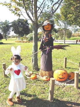 「halloween」｜「アイテム（オールインワン・サロペット）」を使った、ひー☺︎♡さん（キッズ・100cm）の秋コーディネート