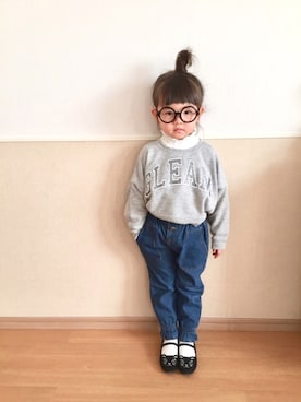 「ネコ」｜「アイテム（その他シューズ）」を使った、ひー☺︎♡さん（キッズ・100cm）の冬コーディネート