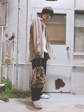 「JAM（ジャム）のアイテム」を使った、山本海外さん（メンズ・168cm）の秋コーディネート