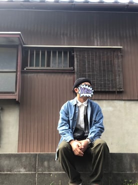 「SILVER TAB（シルバータブ）のアイテム（デニムジャケット）」を使った、たいがさん（メンズ・167cm）の秋コーディネート