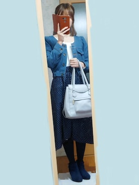 「dazzlin（ダズリン）のアイテム（デニムジャケット）」を使った、いわしさん（レディース・155cm）の秋コーディネート