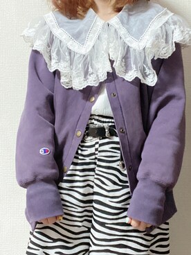 「Champion（チャンピオン）のアイテム（ブルゾン）」を使った、ㅎㄹさん（レディース・155cm）の冬コーディネート
