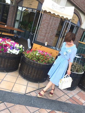 「REDYAZEL（レディアゼル）のアイテム（シャツワンピース）」を使った、y .さん（レディース・150cm）の夏コーディネート