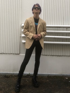 「LOEWE（ロエベ）のアイテム（ジャケット/アウター）」を使った、サイガさん（メンズ・185cm）の秋コーディネート