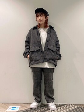 「Gramicci（グラミチ）のアイテム（ブルゾン）」を使った、NATSUさん（レディース・155cm）の冬コーディネート