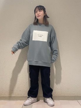 「JUNRED（ジュンレッド）のアイテム（スウェット）」を使った、NATSUさん（レディース・155cm）の冬コーディネート