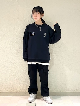 「JUNRED（ジュンレッド）のアイテム（スウェット）」を使った、NATSUさん（レディース・155cm）の冬コーディネート