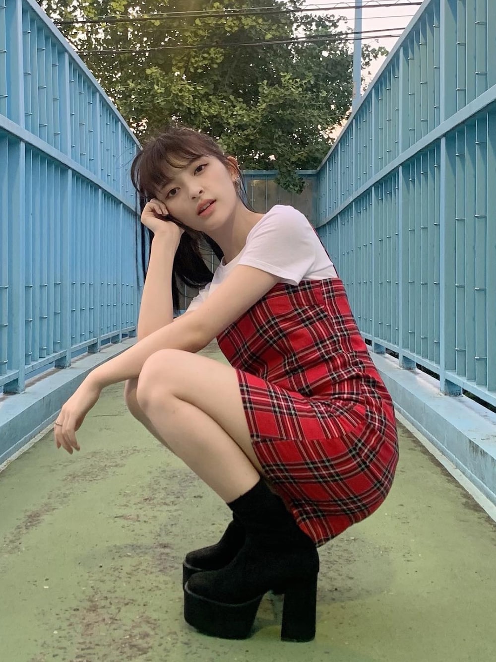 「17kgのアイテム（ワンピース、レッド系）」を使った、Mappyさん（レディース・154cm）の夏コーディネートの1枚目の写真