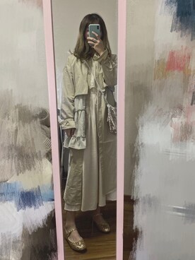 「merry jenny（メリージェニー）のアイテム（トレンチコート）」を使った、fancy さん（レディース・163cm）の冬コーディネート