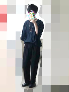 「INHERIT（インヘリット）のアイテム（スラックス）」を使った、ゆづさん（メンズ・172cm）の夏コーディネート