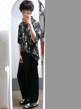 「INHERIT（インヘリット）のアイテム（スラックス）」を使った、ゆづさん（メンズ・172cm）の夏コーディネート