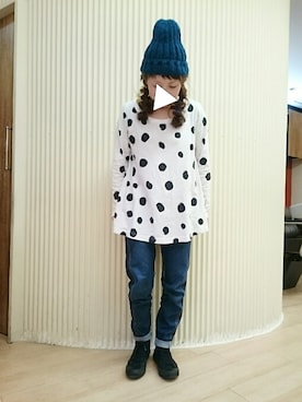 「romar quee（ロマーク）のアイテム」を使った、ゆかさん（レディース・154cm）の冬コーディネート