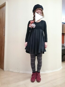 「ベレー帽推進委員会」｜ゆかさん（レディース・154cm）の冬コーディネート