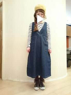 「chambre de charme（シャンブルドゥシャーム）のアイテム（ハンチング/ベレー帽）」を使った、ゆかさん（レディース・154cm）の冬コーディネート