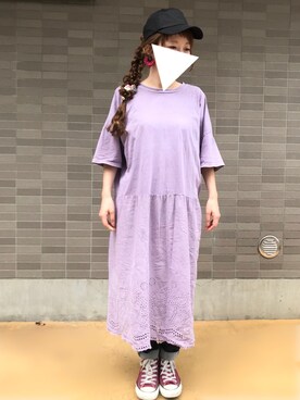 「セルフアレンジ」｜ゆかさん（レディース・154cm）の夏コーディネート