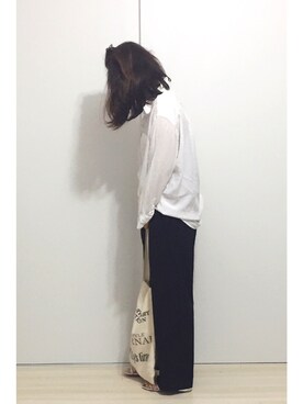 「TODAYFUL（トゥデイフル）のVintageトートバッグ（トートバッグ）」を使った、a.megumiさん（レディース・160cm）の春コーディネート