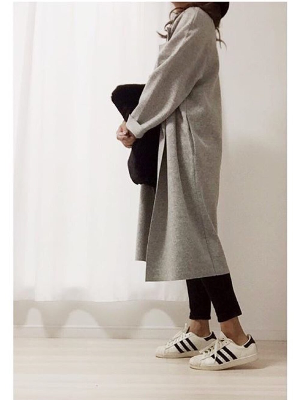 a.megumiさんの「W wool solidコート（EMODA）」を使ったコーディネートの1枚目の写真