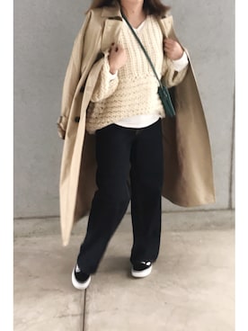 「URBAN RESEARCH Sonny Label（アーバンリサーチサニーレーベル）のアイテム（トレンチコート）」を使った、a.megumiさん（レディース・160cm）の冬コーディネート