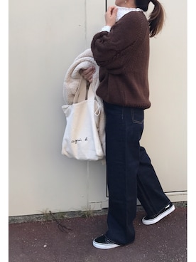 「GRL（グレイル）のアイテム（ピアス（両耳用））」を使った、a.megumiさん（レディース・160cm）の冬コーディネート