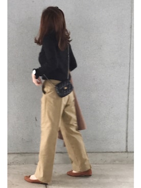 「THE SHINZONE（ザ　シンゾーン）のハイウエストチノパンツ（チノパンツ）」を使った、a.megumiさん（レディース・160cm）の冬コーディネート