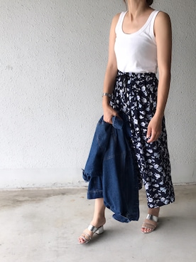 「GRL（グレイル）のアイテム（デニムジャケット）」を使った、a.megumiさん（レディース・160cm）の春コーディネート