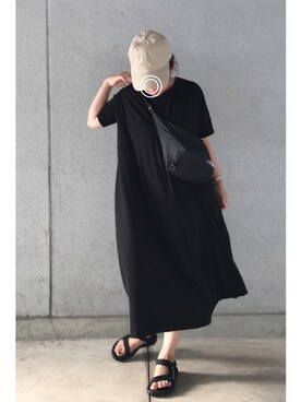 「無地党」｜「アイテム（ワンピース/ドレス）」を使った、a.megumiさん（レディース・160cm）の夏コーディネート