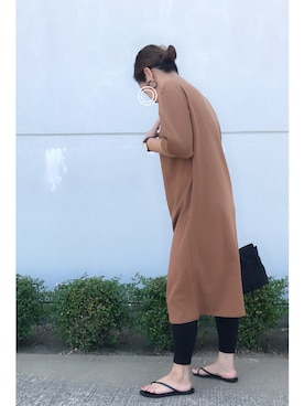 「無地党」｜「アイテム（チュニック）」を使った、a.megumiさん（レディース・160cm）の夏コーディネート