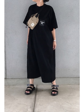 「Dr. Martens（ドクターマーチン）のDr.Martens　GRYPHON（サンダル）」を使った、a.megumiさん（レディース・160cm）の夏コーディネート