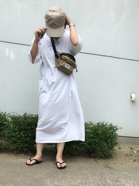 「無地党」｜「アイテム（ワンピース/ドレス）」を使った、a.megumiさん（レディース・160cm）の夏コーディネート